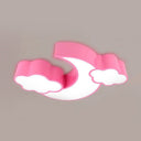 Cloudy Acrylic Flush Mount Ceiling Light For Classroom Or Child’s Bedroom Pink / 22’ Warm