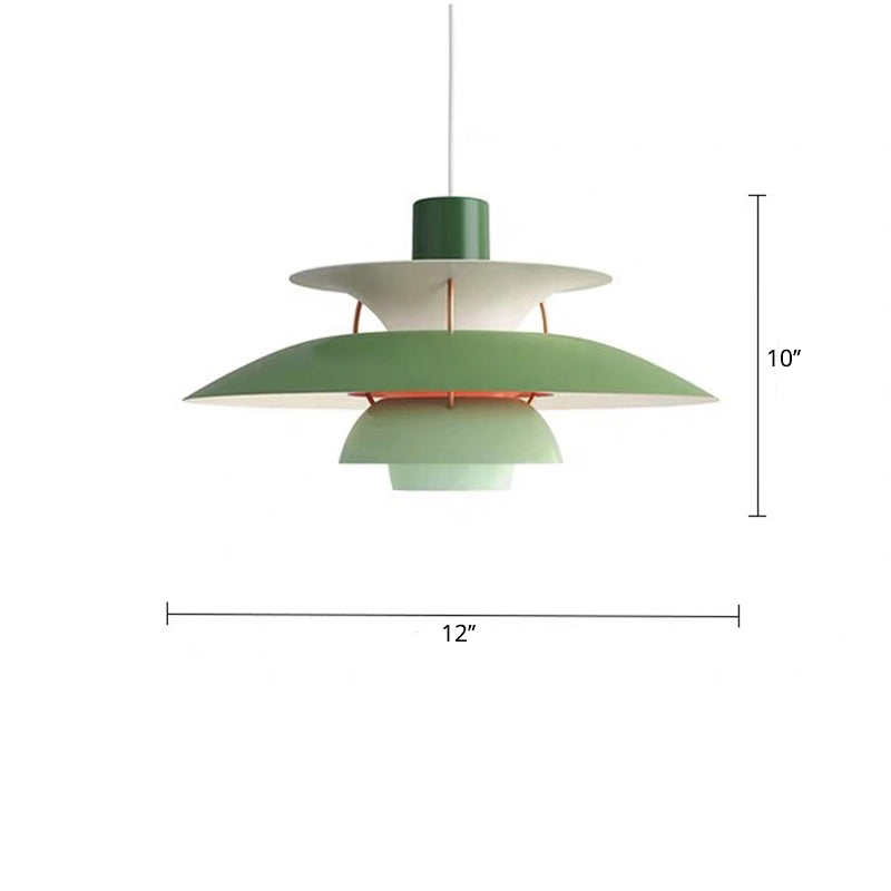 Sleek Metal Pendulum Ceiling Lamp With Tiered Design For Dining Room