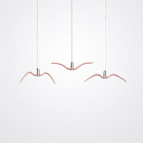 Modern Metal Led Pendant Light Kit Featuring Seagull Design For Dining Room Pink / B