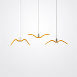 Modern Metal Led Pendant Light Kit Featuring Seagull Design For Dining Room Yellow / B