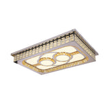 Modern Led Ceiling Light With Clear Crystal Shade For Living Room