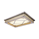 Modern Led Ceiling Light With Clear Crystal Shade For Living Room