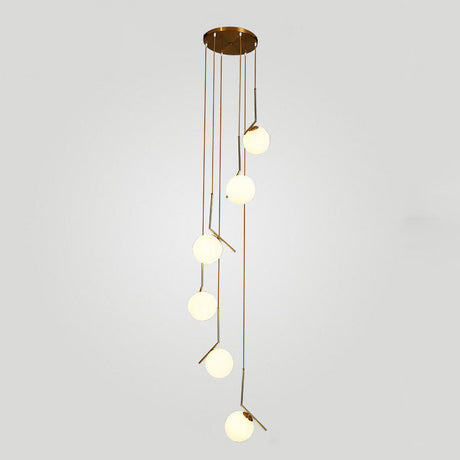 Sleek Opal Glass Pendant Lamp With Multi Light Spheres - Minimalist Design Perfect For Living Rooms