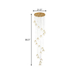 Modern Gold Spiral Design Glass Pendant Light For Stairs - Multi-Pendant Ball Clear Pendulum