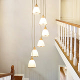 Sleek Opal Glass Spiral Pendant Ceiling Light For Living Room 6 / Gold