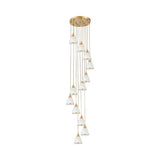 Sleek Opal Glass Spiral Pendant Ceiling Light For Living Room 12 / Gold