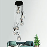 Modernist Black Hexagon Cage Pendant Lamp With Spiral Metal Design 6 / C