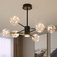 Modern Led Chandelier With Orb Glass Shade - Starburst Hanging Ceiling Light For Living Room 6 /