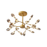 Gold Acrylic Leaf Chandelier With Modern Led Suspension - Perfect For Living Room 18 / Smoke Grey