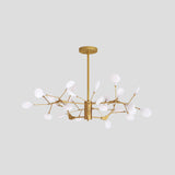 Gold Led Metal Chandelier Pendant For Dining Room - Elegant Tree Branch Design