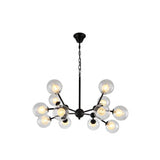 Contemporary Modo Drop Chandelier With Clear & Frosted Glass Black Finish