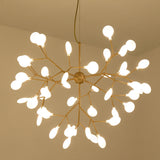 Gold Led Chandelier: Modern Acrylic Firefly Suspension Lighting For Kitchen