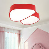 Modern Acrylic Led Mushroom Baby Ceiling Light - Lovely Flush Bedroom Lamp Red