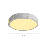 Modern Acrylic Led Flush Ceiling Light - White Square/Round Design For Living Room With Warm/White