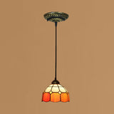 Stained Art Glass Drop Pendant Ceiling Light - Tiffany Inspired Design