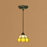 Stained Art Glass Drop Pendant Ceiling Light - Tiffany Inspired Design