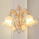 Gold Ribbed Glass Petal Ceiling Lamp: Modern Chandelier Lighting Fixture 2 /