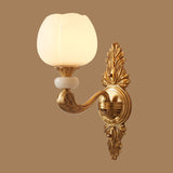 Opal Glass Bud Pendant Chandelier With Brass Suspension - Modern Style And Curved Arm 1 / White