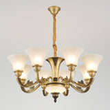 Minimalistic White Bedroom Chandelier: Bell Glass Hanging Light Fixture Kit