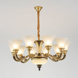 Minimalistic White Bedroom Chandelier: Bell Glass Hanging Light Fixture Kit 10 /