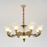 Minimalistic White Bedroom Chandelier: Bell Glass Hanging Light Fixture Kit