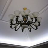 Sleek Ribbed Glass Pendant Light - Bell Chandelier With Frosted Suspension
