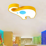 Kid’s Elephant Led Ceiling Mount Light - Vibrant Acrylic Animal Candy Colored Lamp Yellow / White