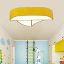 Cartoon Ship Led Ceiling Flush Mount Light For Nursing Room Or Kitchen Yellow / White 19.5’