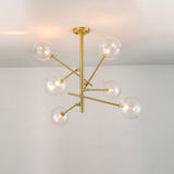 Modern Clear Glass And Gold Bubble Pendulum Light Chandelier For Dining Room