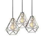 1-Light Pendant Ceiling Light - Wire Cage Wrought Iron Lamp (Country Style) Black/Copper/Gold Living