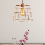 Copper Industrial Cone Iron Hanging Light Fixture With 1-Light For Living Room