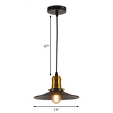 Industrial Black Single Bulb Pendant Light For Dining Room - 8.5 10 12 Width Options