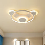 Modern White Bear Shaped Led Ceiling Light / 18’ Warm