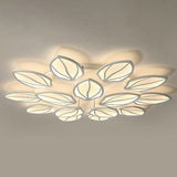 Contemporary Foliage Acrylic Led Ceiling Light For Bedroom - White Semi Flush Mount Fixture