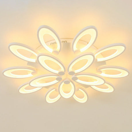 Modern Acrylic Led Semi Flush Mount Ceiling Light - Ideal For Living Room 15 / White Warm