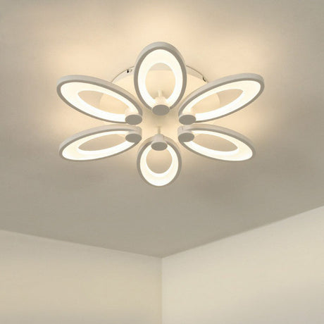 Modern Acrylic Led Semi Flush Mount Ceiling Light - Ideal For Living Room 6 / White