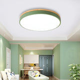 Macaron Loft Acrylic Ceiling Lamp: Candy-Colored Slim Circle Light For Child Bedroom Green / 16