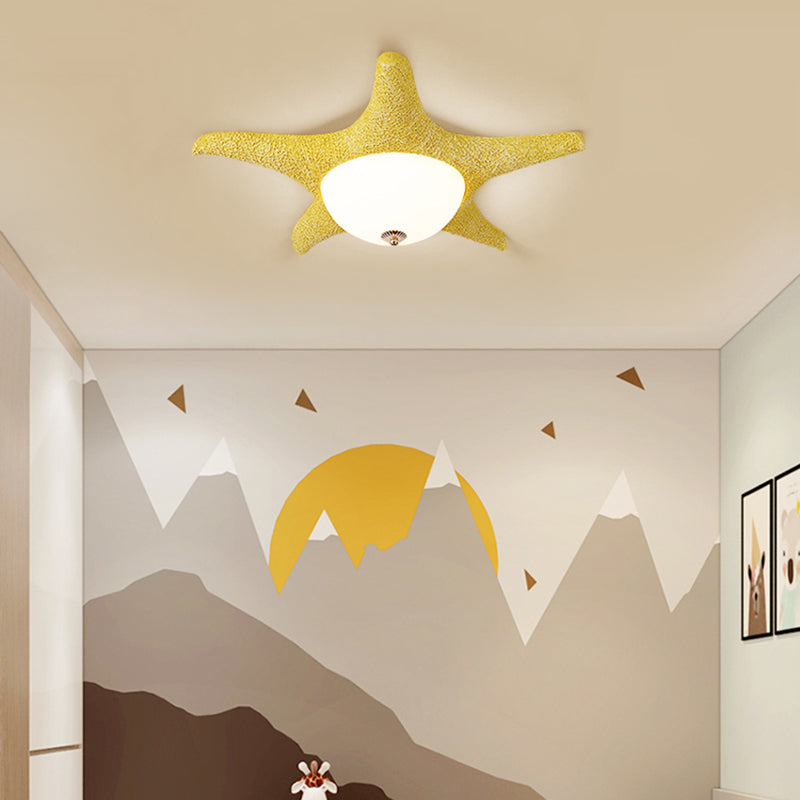 Nordic Stylish Starfish Kids Flush Mount Ceiling Light Fixture