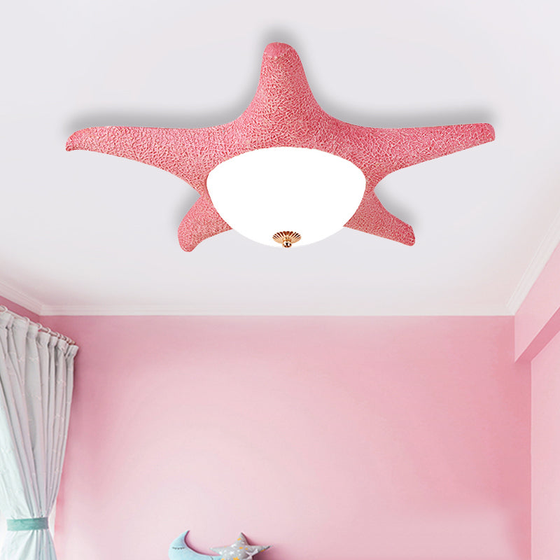 Nordic Stylish Starfish Kids Flush Mount Ceiling Light Fixture