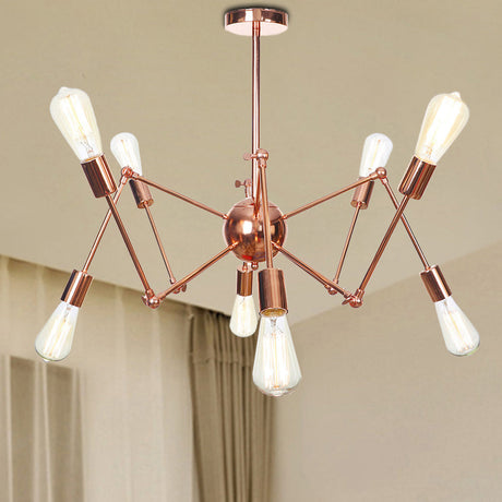 Sputnik Pendant Chandelier - Copper & Rustic Metal 6/8/10 Lights Indoor Lighting Fixture 8 /