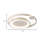 Nordic Metal Ceiling Mounted Led Flush Mount Light In Black/White With Wide Orbit Design -