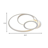 Modern Acrylic Led Ceiling Lamp Multi-Ring Flush Mount Fixture For Bedroom With Warm/White Light