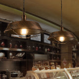 Vintage Pot Lid Hanging Lamp - Single-Bulb Iron Suspension Light For Restaurants Brass / Small