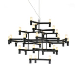 Modern Nordic Led Chandelier Lamp - Multi Layered Black/Silver/White Living Room Hanging Light