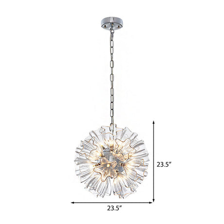Sputnik Modern Led Glass Chandelier - Silver 16’’/23.5’’ Wide
