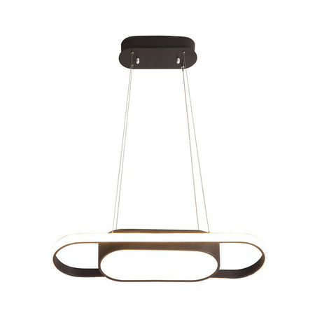 Sleek Oval Acrylic Chandelier With Led Pendant Light In Black/White Warm/White/Natural Options