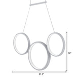 Acrylic Multi Rings Chandelier - Simple Style 3/5 Lights White/Coffee Ideal Kitchen Hanging Light
