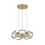 Modern Acrylic And Gold Led Chandelier Light For Dining Room