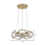 Modern Acrylic And Gold Led Chandelier Light For Dining Room