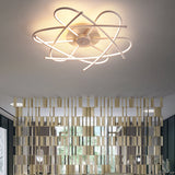 Twisted Flush Lighting Modernist Acrylic Led Ceiling Lamp Fixture In Black/Grey White/Warm Light